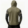 thumbnail image 3 of Men's UPF 50+ Sun Hoodie Long Sleeve Hooded Fishing Shirt Digital Camo Sleeve Pullover Cooling Ice Silk Breathable Quick-Dry Moisture Wicking 4-Way Stretch for Commute Fishing Hiking Dark Blue XL, 3 of 5