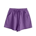 thumbnail image 5 of DeHolifer Womens Sweat Shorts Summer Workout Running Casual Soft High Waist Drawstring Lounge Shorts with Pockets Purple S, 5 of 5