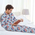 thumbnail image 6 of Uemuo Donut with the USA Fag Pattern 2-Piece Loungewear Set - Men’s Soft Sleepwear, Cozy Winter PJs, Comfy Sleep Set-Large, 6 of 7