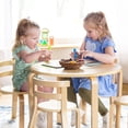 thumbnail image 2 of Guidecraft Nordic Table and Chair Set- Natural: Wooden Kids Table with 4 Chairs, Bentwood Classroom Activity Seating for Crafting & Reading, Kids Play Montessori Furniture for Playroom & Homeschool, 2 of 5