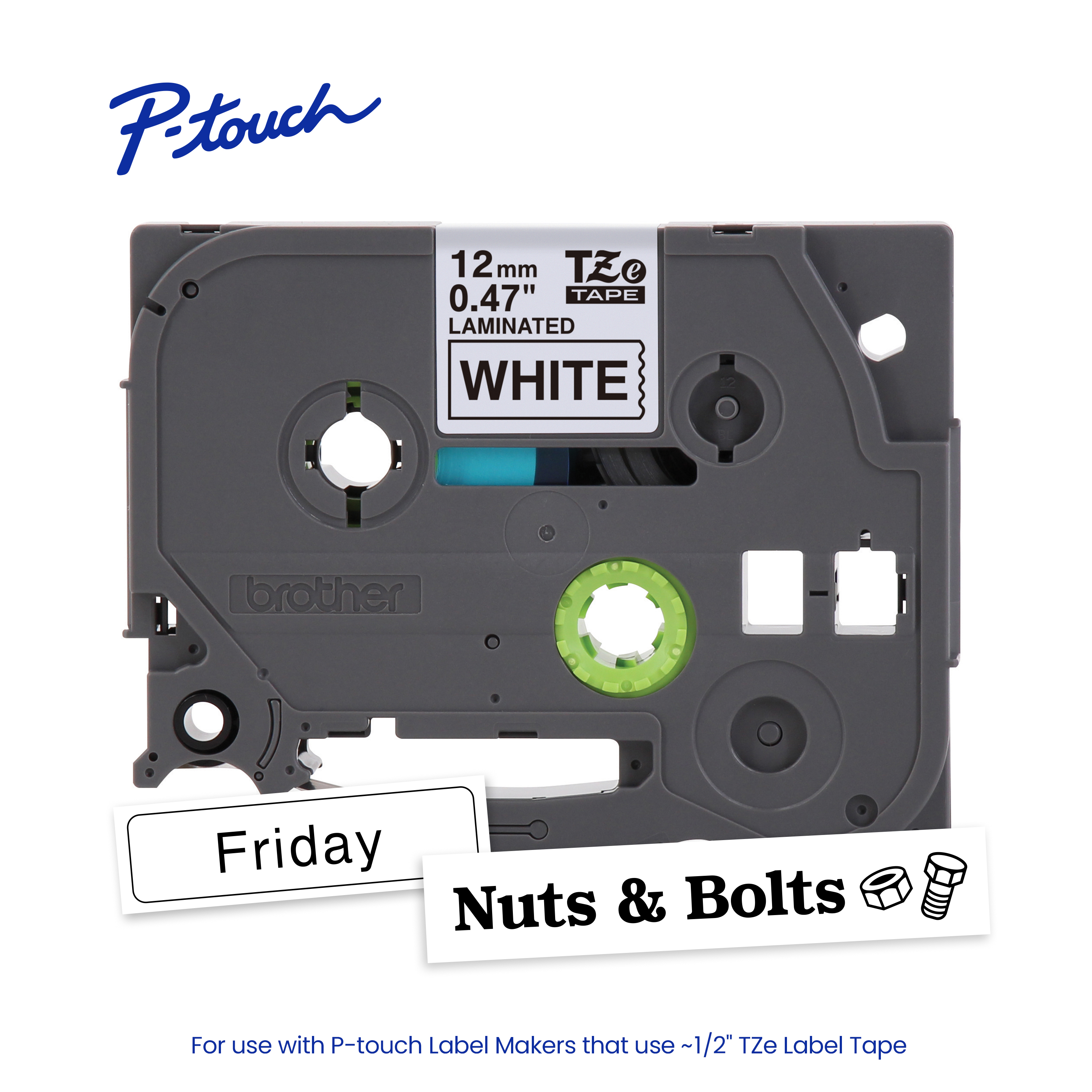 Brother P-touch TZe231 Laminated Label Tape, Black on White photo 3