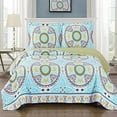 thumbnail image 2 of Nyah Microfiber Twin XL Quilt Sets- 2 Piece Oversized Reversible Printed Coverlets, 2 of 8