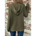 thumbnail image 2 of TITAKING Women's Casual Waffle Knit Hoodie, Long Sleeve, Pullover, Army Green M, 2 of 5