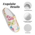 thumbnail image 5 of Fotbe Retro Colorful Butterfly Pattern Women's Fuzzy Curly Fur Memory Foam Loafer Slippers Indoor Outdoor Slippers Winter Home Shoes-40/41, 5 of 7