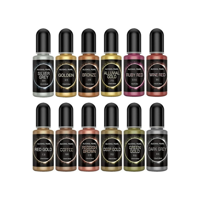 Rongfmy 12 Color Inks, Epoxy Resin Pigment Colorants Liquid Highly Concentrated
