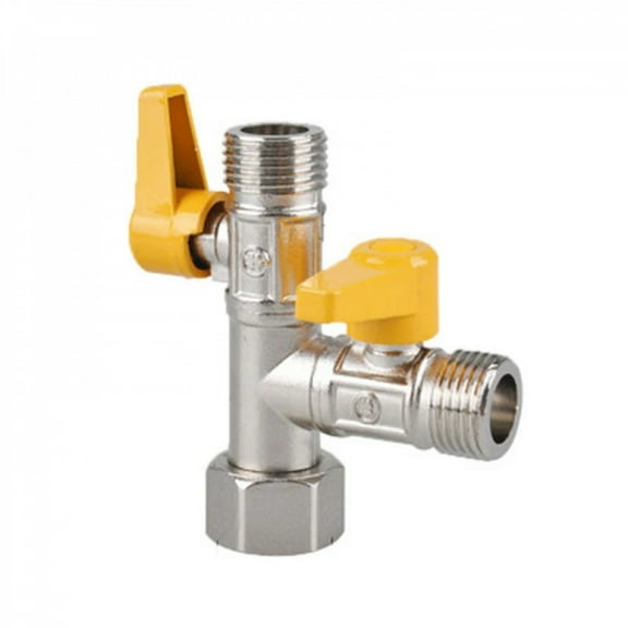 G1/2'' Shower Diverter Valve RV 3-Way By-Pass Valve Replacement, Universal T-Adapter Valve for Bathroom, Toilet, Kitchen