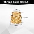thumbnail image 2 of 50 Packs M3 Threaded Inserts Brass Heat Set Insert M3x4.5mm, OD 5mm Knurled Insert Nuts, 2 of 6