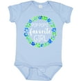 thumbnail image 3 of Inktastic Pop Pop's Favorite Girl Blue Flowers Wreath Girls Baby Bodysuit, 3 of 5