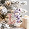 thumbnail image 6 of Purple Snowman Letter Ornament, Flat Acrylic Single Initial Pendant, Xmas Snowman Letter Hanging Decor for Christmas Tree, 6 of 7