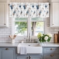 thumbnail image 2 of Blue Brown Diamond Farmhouse Short Window Curtain Valances, Modern Geometric Middle Century Rod Pocket Kitchen Valances for Living Room Bedroom Bathroom Cafe 42" x 12", 2 of 8