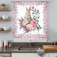 thumbnail image 4 of Easter Bunny Roses Sheer Curtains 72 Inches Long, Pink Floral Spring Botanical Light Filering Curtains, Breathable Simi Curtain Privacy Drapes for Living Room Bedroom Lightweight Window Treatment, 4 of 9