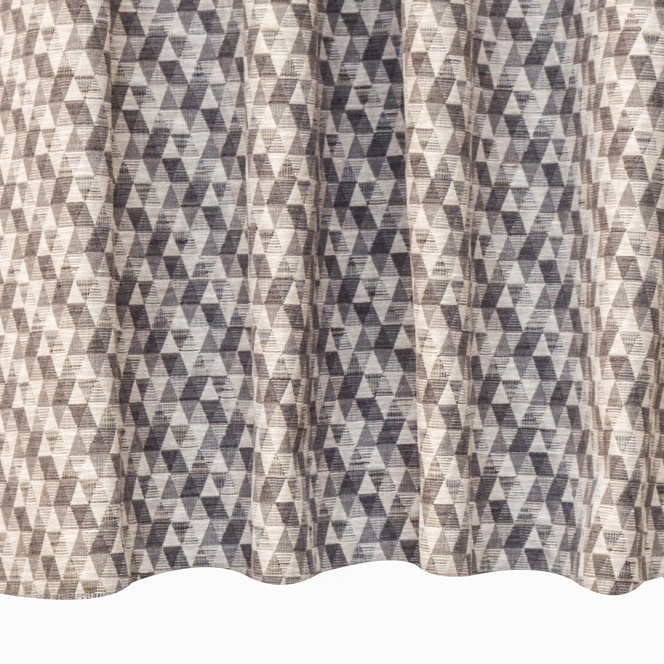 Fabric Mart Direct Cream Jacquard Velvet Fabric By The Yard, 54 inches or 137 cm width, 3 Continuous Yards Cream Jacquard Fabric, Beige Triangles Geometric, Upholstery Drapery Curtain Wholesale Fabric