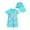 Blue, variant on LIIPEE Girls Boys Swimwear Cartoon Printed 2 Piece Short Sleeve Round Neck Romper Swimsuit With Hat Toddler Casual Beach Pool Party ,Blue,18-24 Months