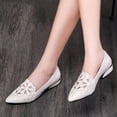 thumbnail image 6 of Seffadzy Women's Flat Shoes Soft Sole Cutout Breathable Lightweight Casual Flats Comfortable Slip White 38, 6 of 7