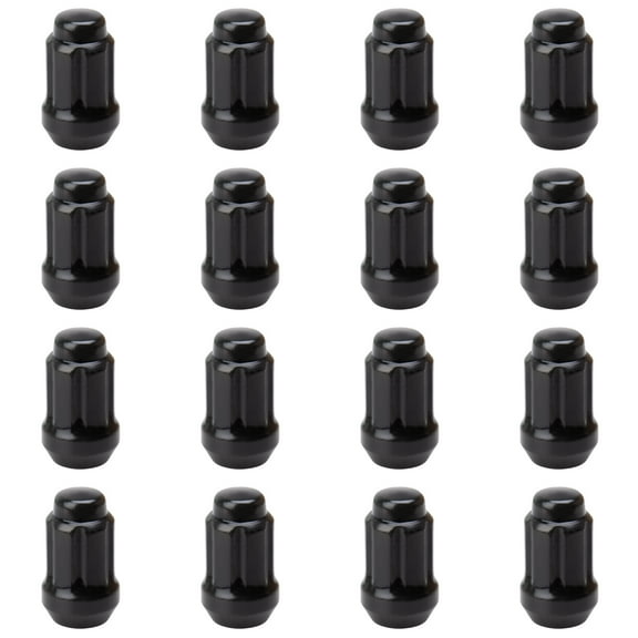 (16 Pack) Tusk Tapered Spline Drive Lug Nut 12mm x 1.25mm Thread Pitch Black For Kawasaki Teryx KRX4 1000 2025