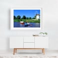 thumbnail image 2 of Family outing for a canoe trip on a beautiful lake - Gifhorn Niedersachsen Germany Photography Boat Lake Rural Pastoral Summer Water White Framed Wall Art Print 12 x 18 inches, 2 of 3