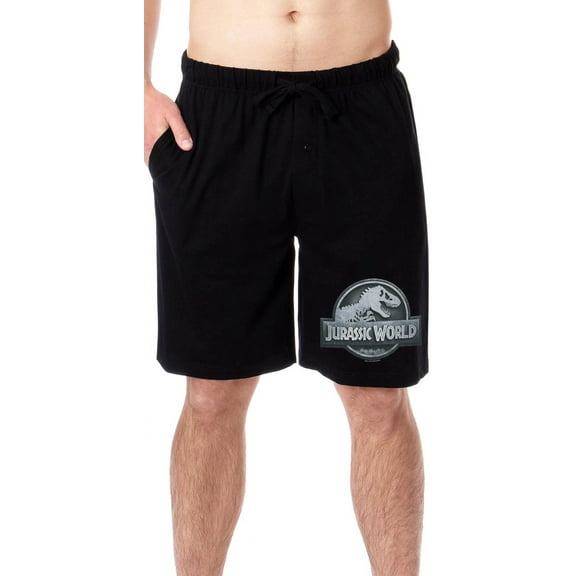 Jurassic World Mens' Dinosaur Film Movie Park Logo Sleep Pajama Shorts