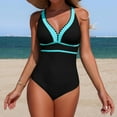 thumbnail image 2 of Afdoent One Piece Swimsuit Women Casual Tummy Control Swimsuit V Neck Tankini Bathing With High Waisted Bottoms And Back Coverage 2026 Summer Swimwear, 2 of 6