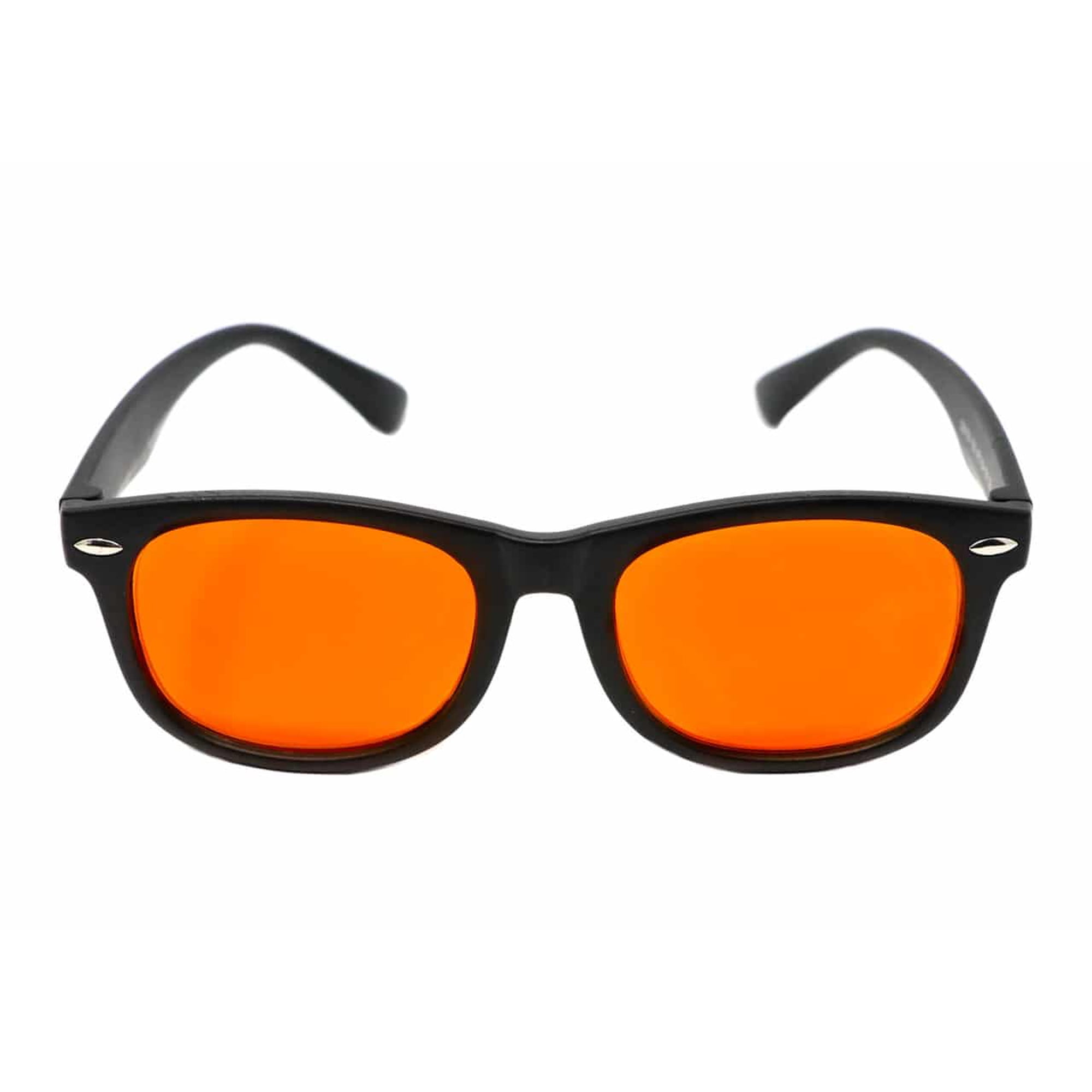DefenderShield Kids Blue Light Blocking Glasses - 99% Shielding, Black Frame Orange Lens