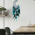 thumbnail image 4 of Indian Triangle Pave Dreamcatcher Hanging Decoration - Crystal Car Charm with Peacock Feather Wind Chime | 51x15cm Blue Handmade Spiritual Ornament & Gift Pendant, 4 of 6