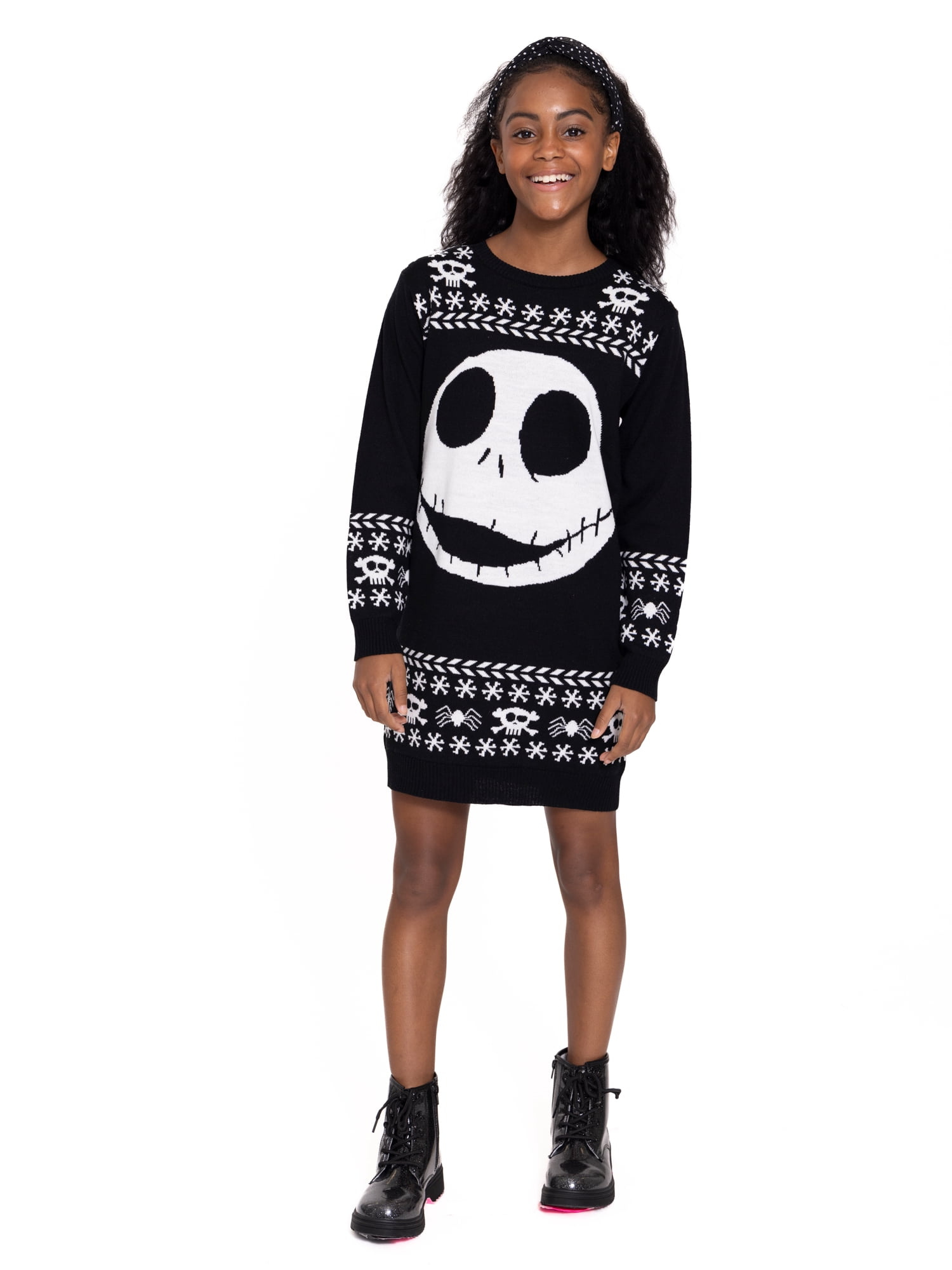 nightmare before christmas sweater dress The Nightmare Before Christmas Girls Holiday Sweater Dress, Sizes 4-12,  Spooky Festive