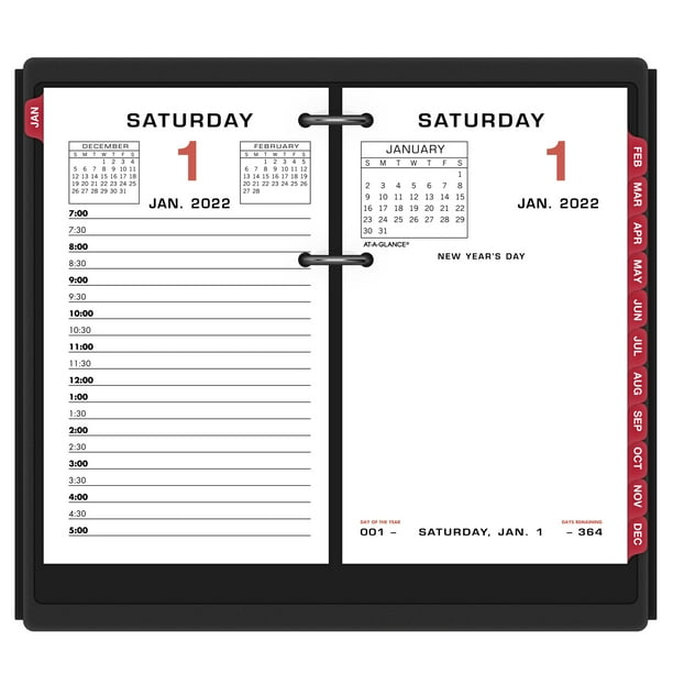 ATAGLANCE Daily Desk Calendar Refill, 3 1/2" x 6", January 2022 to