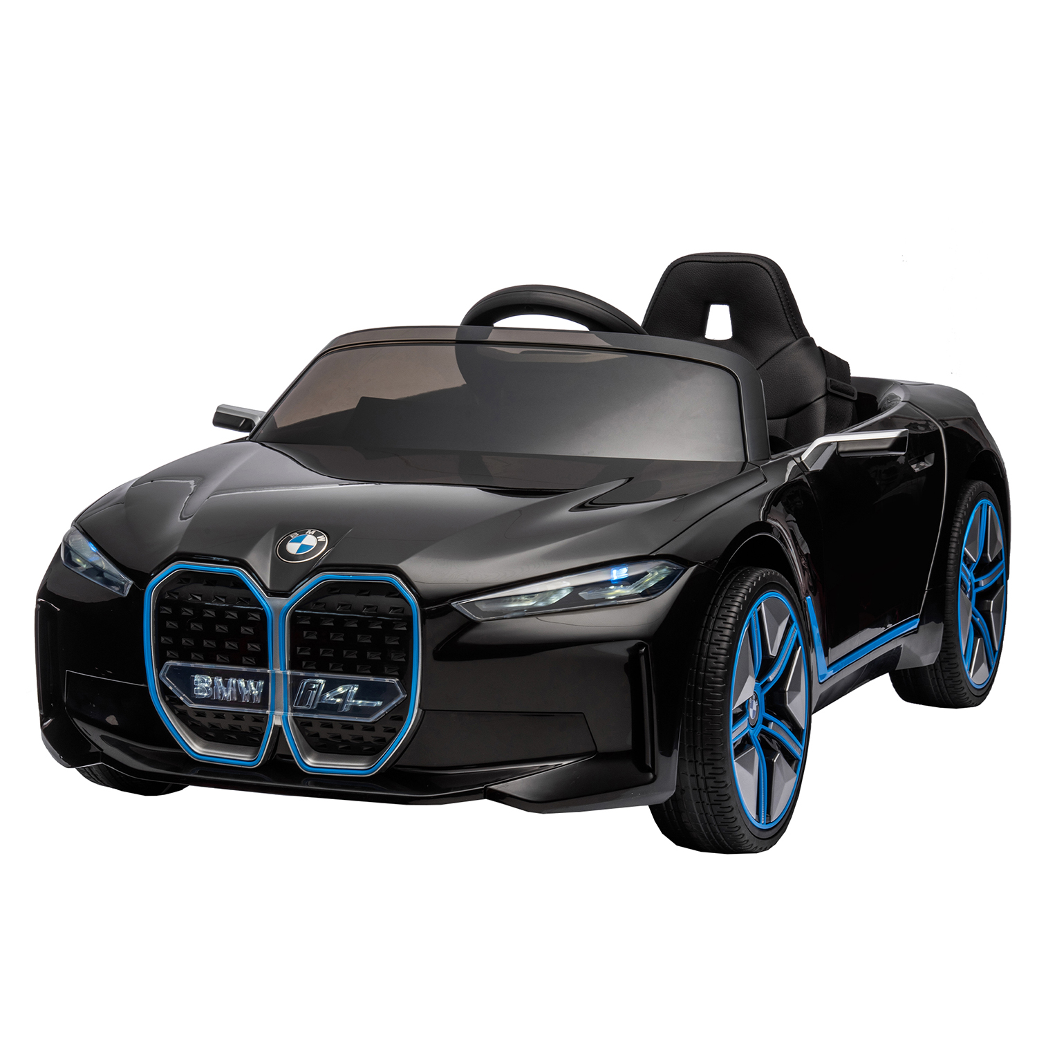 CIPACHO 12v Kids Ride On Car with 2.4G Parents Remote Control, Licensed BMW I4, Electric Car for Kids, 3 Speed Adjustable, Black