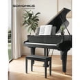 thumbnail image 4 of Banc Piano Duo en Bois avec Coussin Rembourré et Rangement pour Musique Noir ULPB75BK, 4 of 5