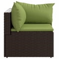thumbnail image 2 of vidaXL Garden Corner Sofas with Cushions 2 pcs Brown Poly Rattan, 2 of 5