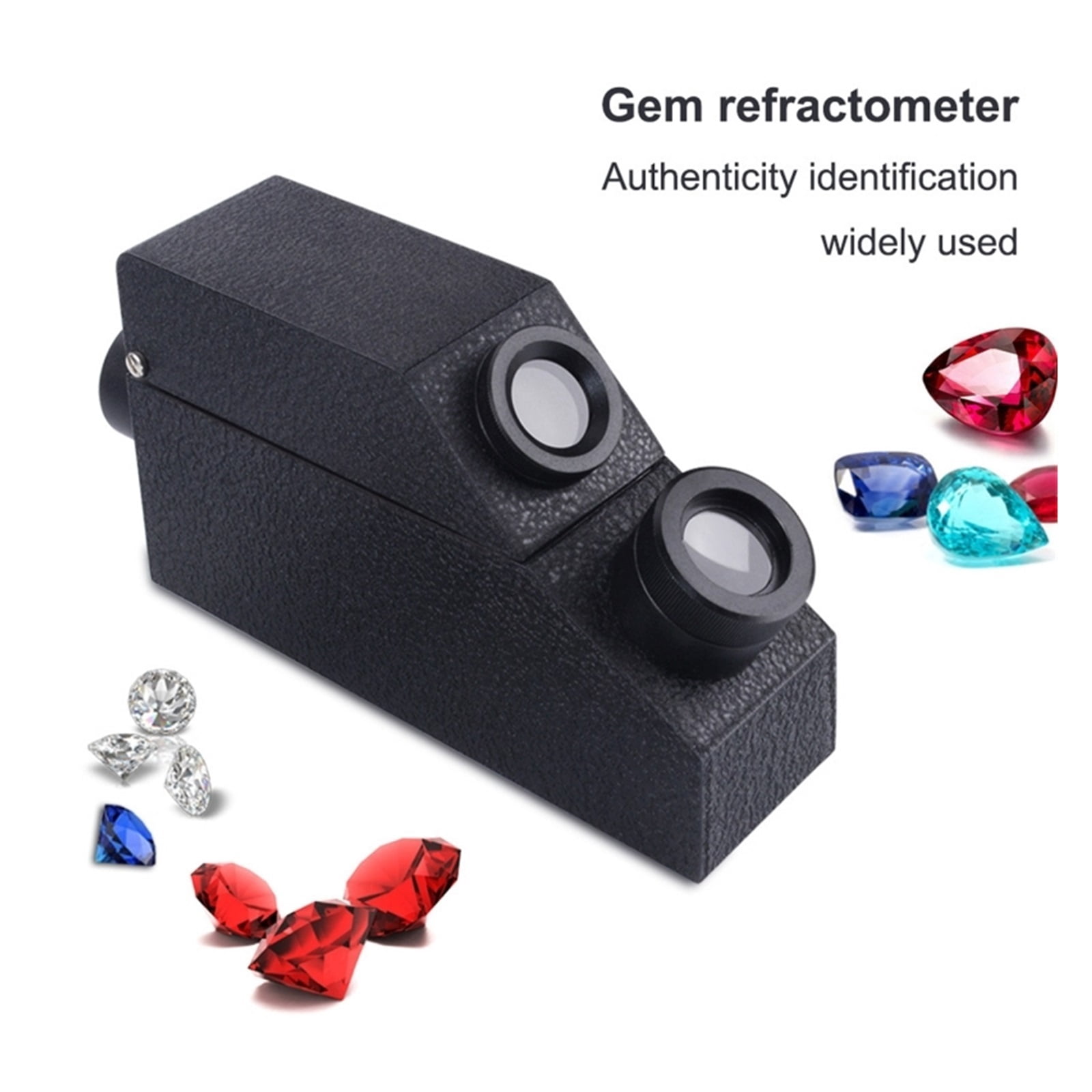 Professional Gemstone Refractometer Jewelry RHG 1.30-1.73 Identification Built-in LED Flashlight Diamond Detector Testing Tool ,Portable
