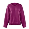 thumbnail image 4 of Prolriy Pulls pour Femmes, Mode Féminine Couleur Unie Bas Paresseux Col Rond Pull Tricoté Pulls pour Femmes Hauts pour Femmes Violet m, 4 of 6