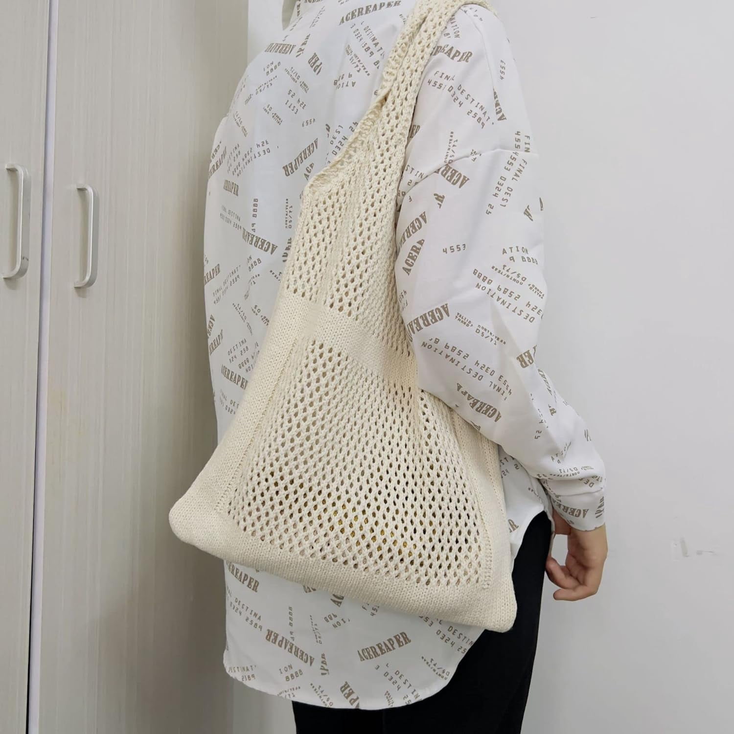 Kukuzhu Fairy Tote Bag Aesthetic Tote Bag Y2k Bag Tote Bag Aesthetic Y2k Crochet Tote Bag Aesthetic