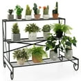 thumbnail image 1 of Gymax 3-Tier Metal Shelf Ladder Shaped Plant Stand Flower Pot Display Rack Organizer, 1 of 10