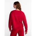 thumbnail image 3 of No Boundaries Oversized Fleece Sweatshirt with Long Sleeves, Women's Sizes XXS-4X, 3 of 5
