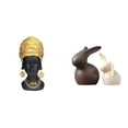 thumbnail image 1 of Elegante Juego De Estatuas De Resina De Mujer Africana Y Conejo De Porcelana, Decoración Creativa Para El Hogar, Centro De Mesa Para Entrada, Estante, Soporte De TV, Armario De Jardín., 1 of 8