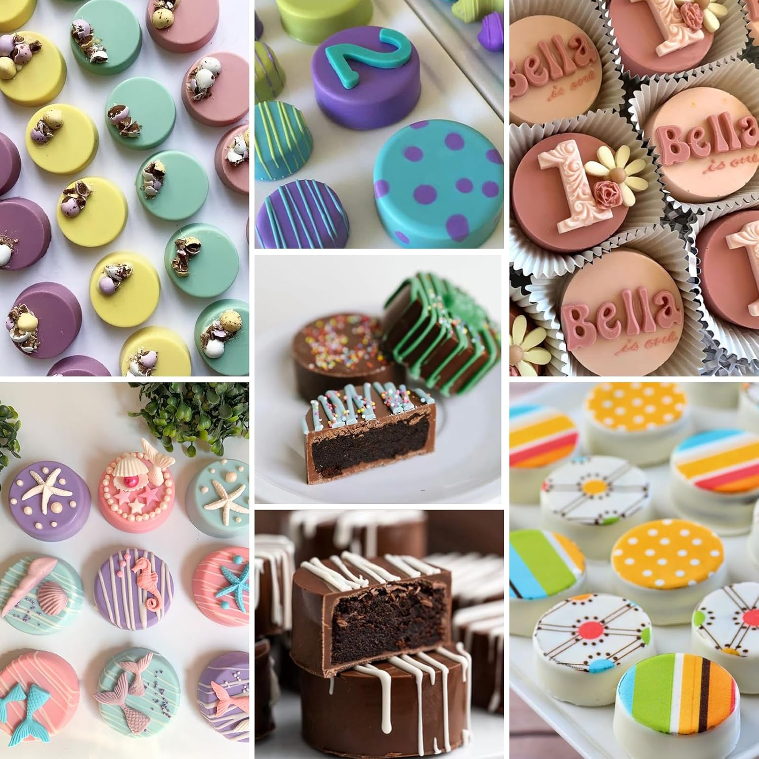 Cake Puck Mold Set - 3-Pack Silicone Molds (2 Sizes) With Scrapers For Chocolate Covered Oreos, Cake Cores, DIY Treats