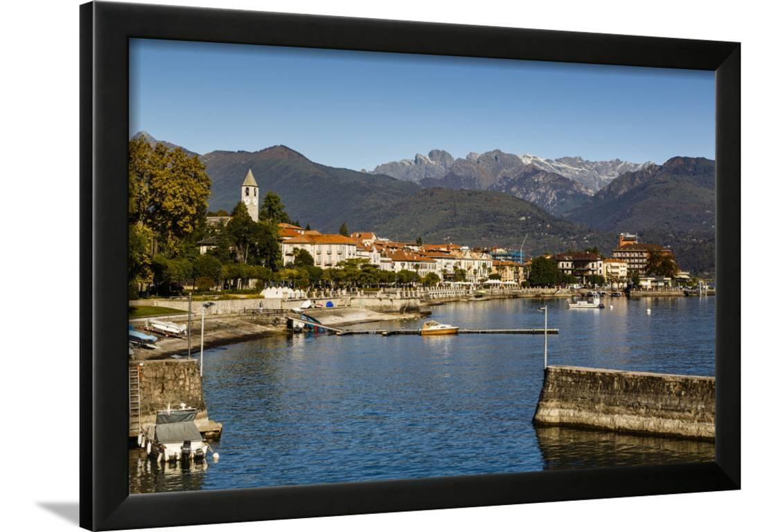View over Baveno Town, Lake Italian Lakes, Piedmont, Italy, Europe Framed Print Wall Art Yadid Levy - Walmart.com
