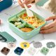 thumbnail image 1 of Xihbxyly Fiambrera Apta para Microondas, Estilo Bento, con Separadores y Vaso para Salsa, a Prueba de Fugas, Apta para Lavavajillas, Contenedor Portátil para Comida Escolar, Reutilizable, 17,5 X 17,5, 1 of 6