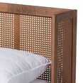 thumbnail image 6 of Baxton Studio Rina Mid-Century Modern Ash Walnut Finished Wood 3-Piece Queen Size Bedroom Set with Synthetic Rattan, 6 of 7