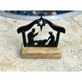 thumbnail image 5 of Nativity Scene Christmas Decoration Rustic Wood & Metal Holy Family With Baby Jesus Tabletop Religious Holiday Décor Home Mantel Desk Centerpiece Fireplace (5 3/4" x 5 3/4"), 5 of 7
