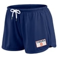 thumbnail image 4 of Women's WEAR by Erin Andrews Navy Detroit Tigers Heavy Rugby Jersey Cropped Long Sleeve T-Shirt & Shorts Lounge Set, 4 of 7