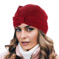 thumbnail image 2 of Weikingp Clearance! Headbands for Women, Cancer Head Hat Cap Ethnic Floral Hair Cover Wrap Turban Headwear Turban Cap for Women, Bandanas for Women, Bandanas for Men Red, 2 of 4
