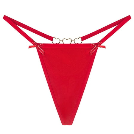 Bigersell Bikini Panties for Women Clearance Womens Briefs High Cut Panty Style P-1106 Cotton Plus Size Panties Cotton Thongs Briefs Mid Waist Women s Briefs Red M