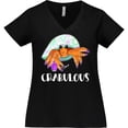 thumbnail image 3 of Inktastic Crabulous Cute Hermit Crab with Purple Nail Polish Women's Plus Size V-Neck T-Shirt, 3 of 5