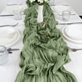 thumbnail image 2 of Camino de mesa de gasa semitransparente, tela de queso salvia, ajuste de mesa, comedor, decoración de boda Vintage, banquetes, arcos, decoración Bohemia Retro, 2 of 5