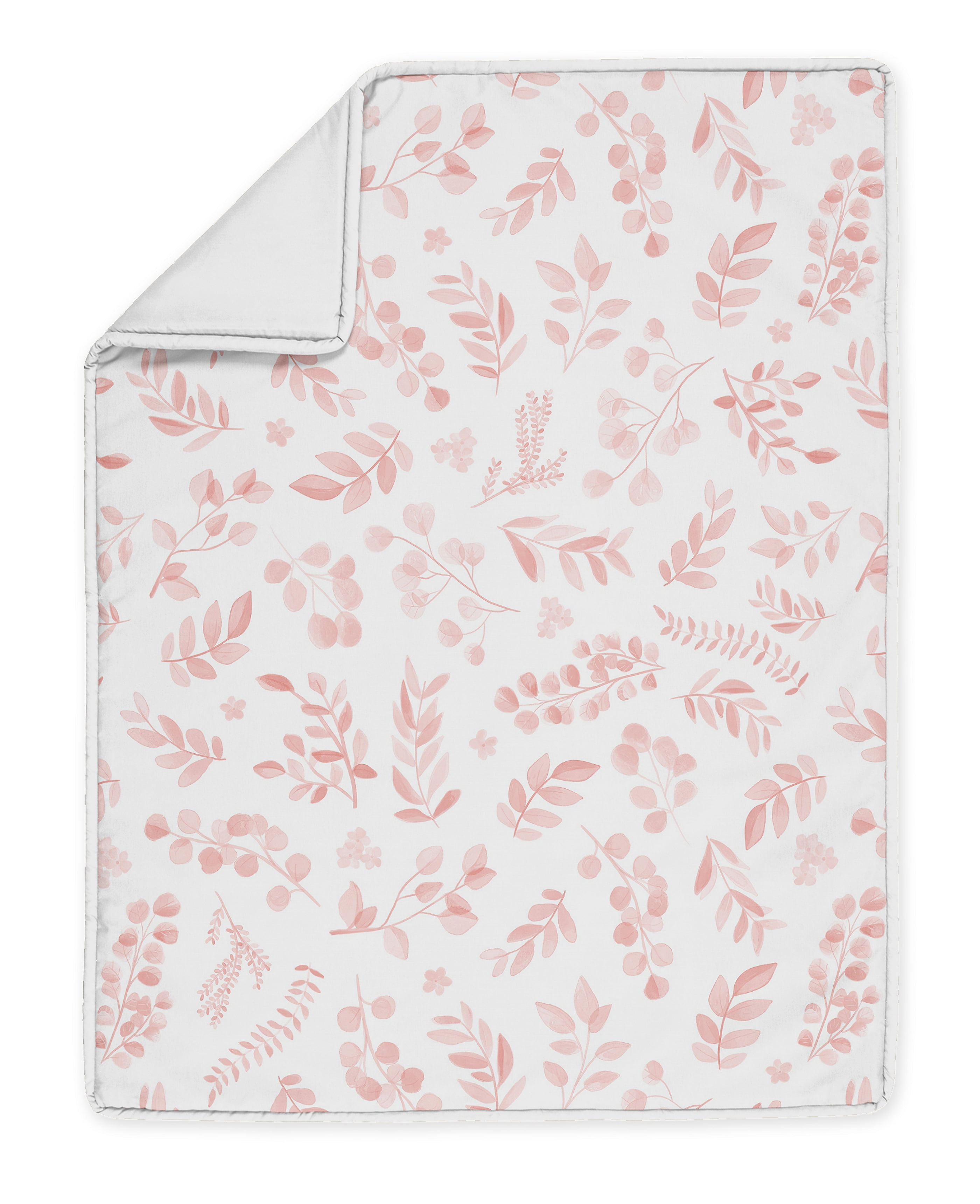 Sweet Jojo Designs Botanical Blush Pink Girl Crib Bedding + BreathableBaby Breathable Mesh Liner