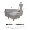 DHP Hartford Storage Reversible Sectional Futon with Chaise, Space