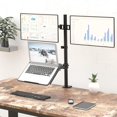 thumbnail image 2 of Support Double Moniteur pour Ordinateur Portable et Moniteur pour 2 Écrans 1 Ordinateur Portable Support de Bureau Extra Haut pour Moniteur jusqu'à 27 Pouces Ordinateur Portable jusqu'à 17 Pouces (M002XLLP) Noir, 2 of 8