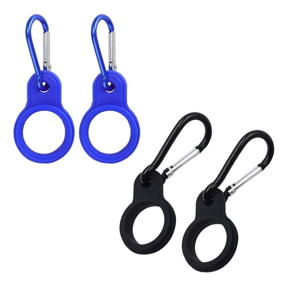 4 Pcs Silicone Water Bottle Buckle with Carabiner Clip Portable Secure Bottle Holder Water Bottle Carrier Rings