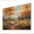 thumbnail image 2 of Designart "Aspen Forest Colors Orange and Yellow Palette II" Landscapes Print on Natural Pine Wood, 2 of 5